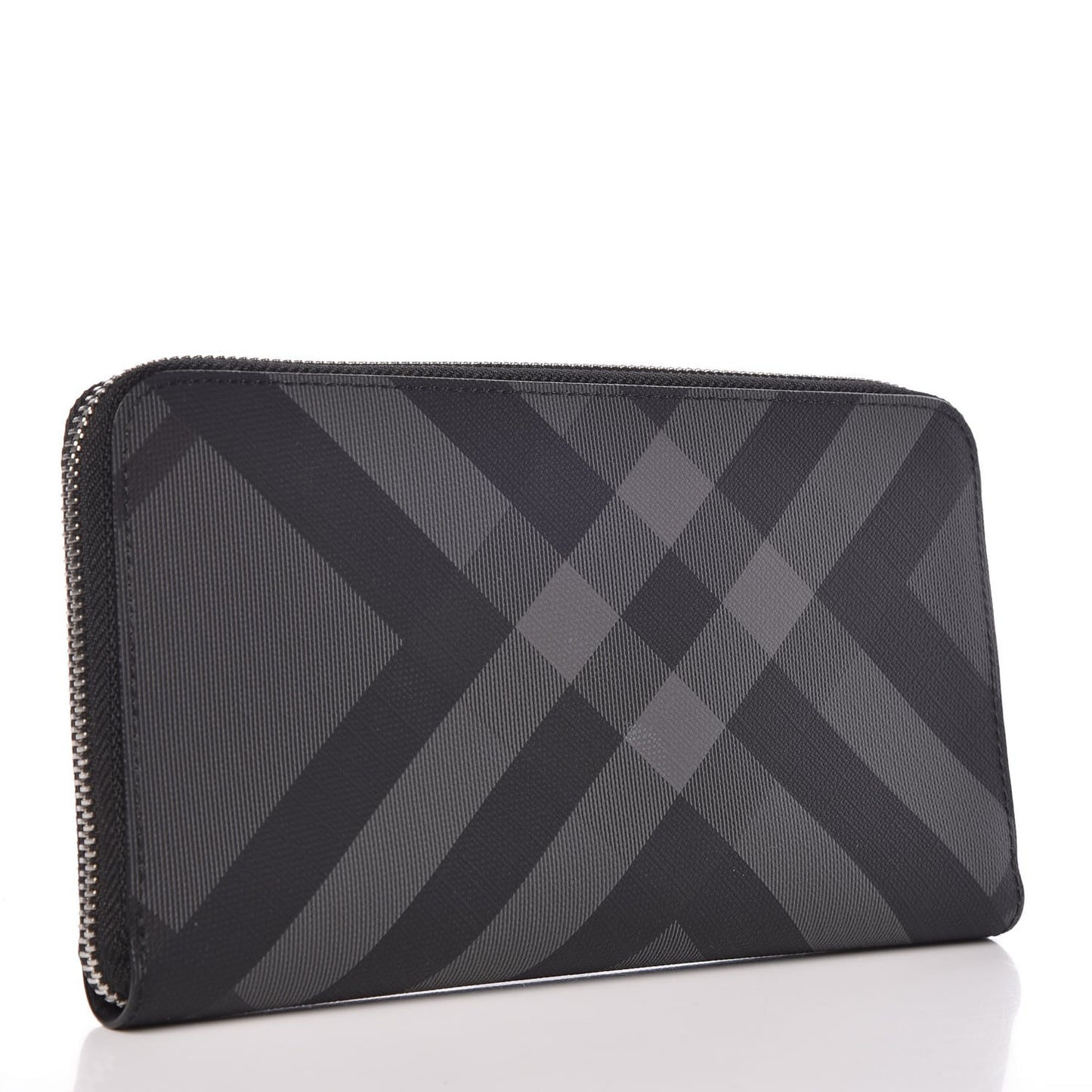 London Check Large Zip Around Wallet Charcoal