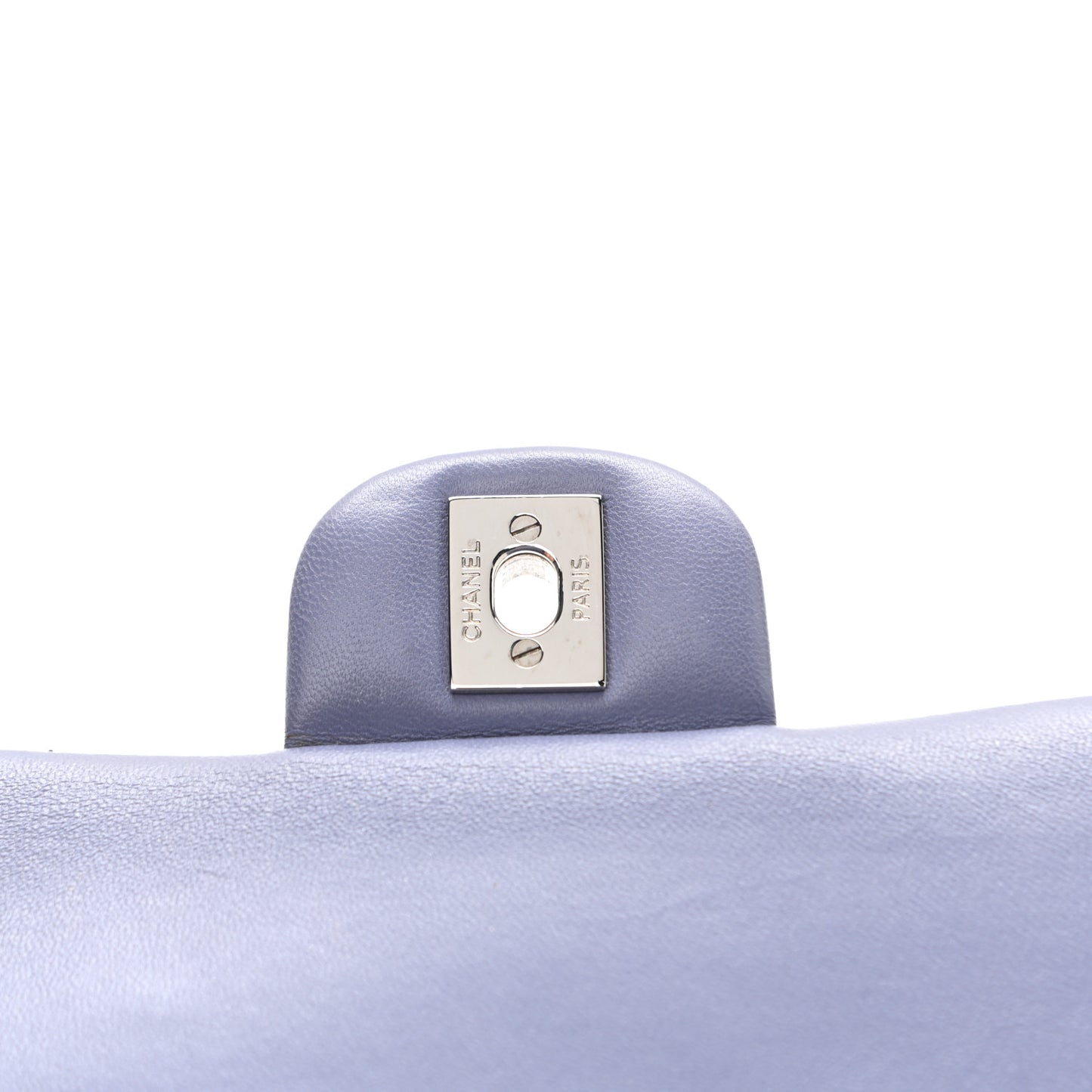 Lambskin Quilted Medium Double Flap Light Purple