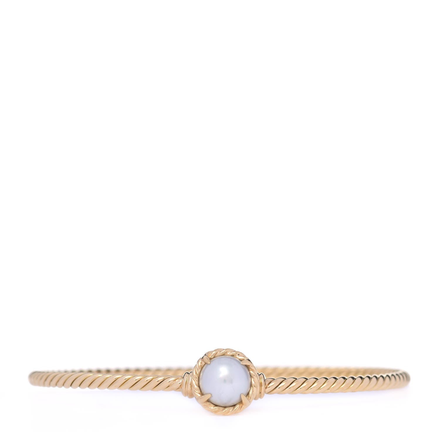 David Yurman 18K Yellow Gold Pearl 3mm Chatelaine Bracelet 1 of 5