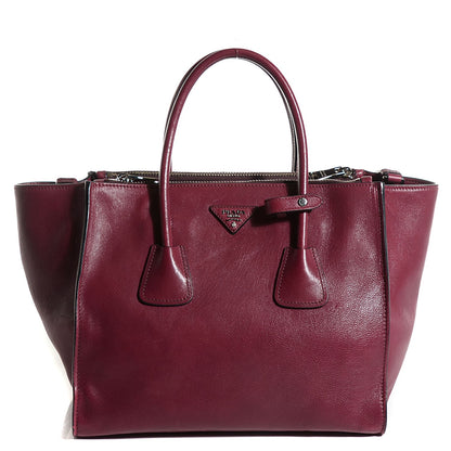Prada Glace Calf Twin Pocket Tote Fuxia 1 of 12