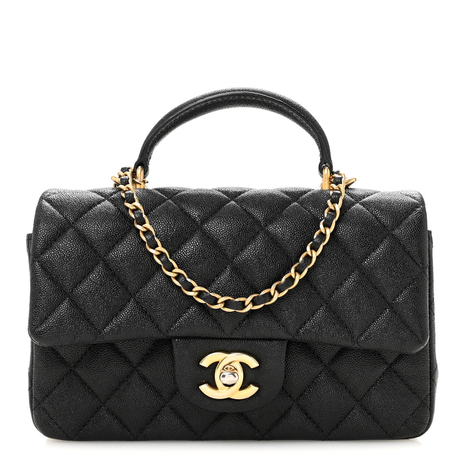 Chanel Caviar Quilted Mini Top Handle Rectangular Flap Black 1 of 14