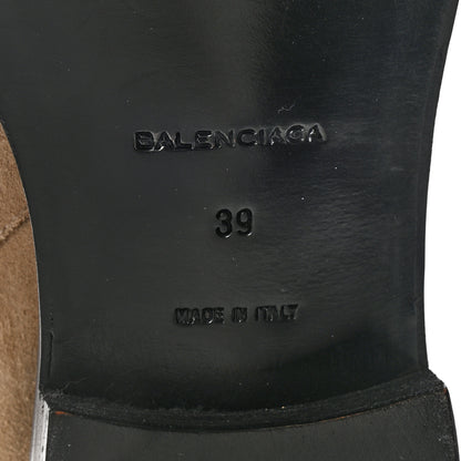 Balenciaga Suede Chunky-Heel Ankle Boots 39 Camel 6 of 7