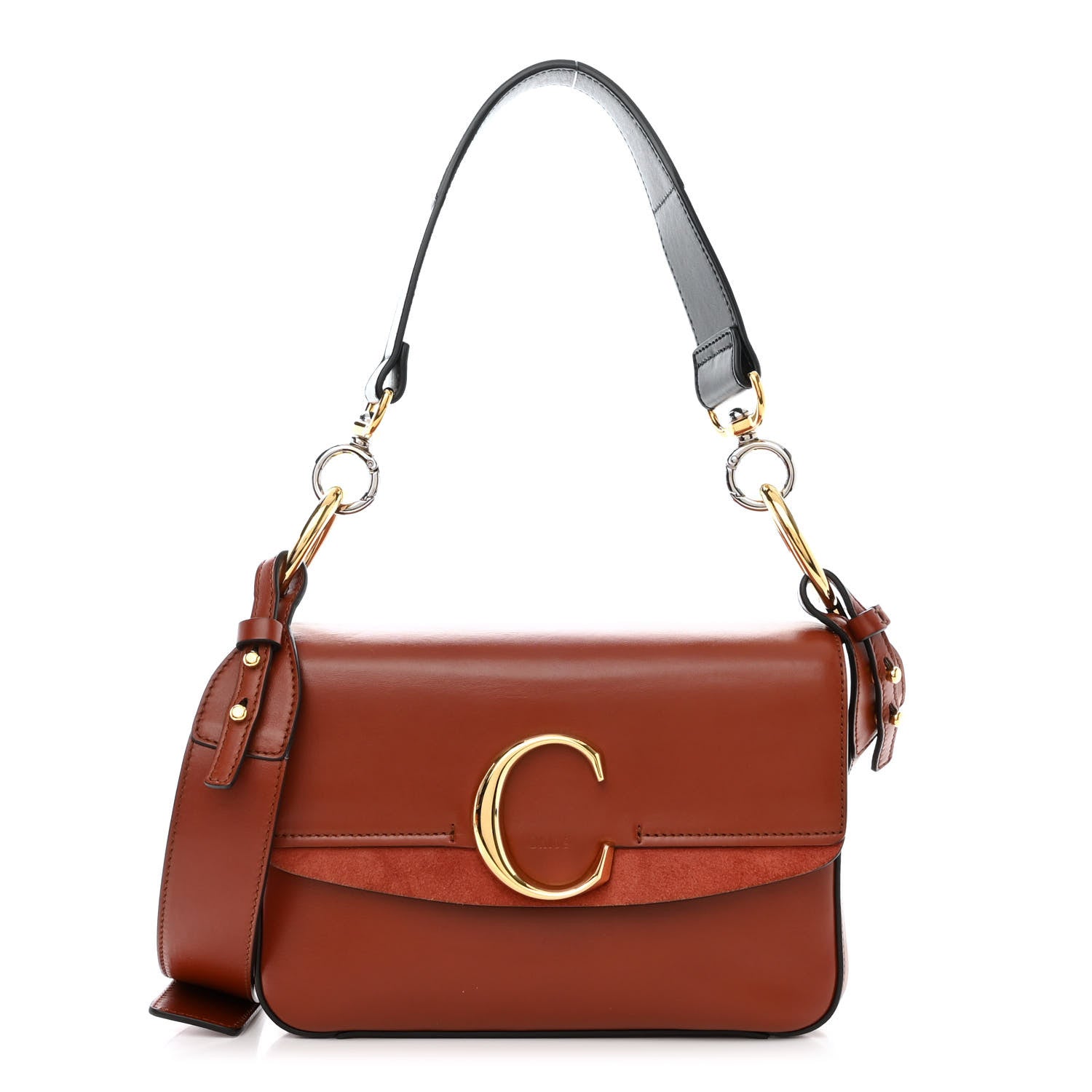 Chloe Calfskin Small C Double Carry Sepia Brown 1 of 10