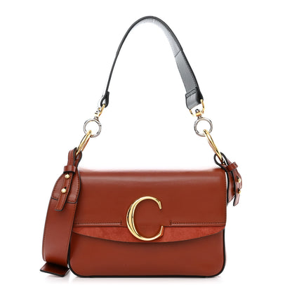 Chloe Calfskin Small C Double Carry Sepia Brown 1 of 10