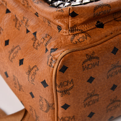 MCM Visetos Studded Medium Stark M Backpack Cognac 15 of 17