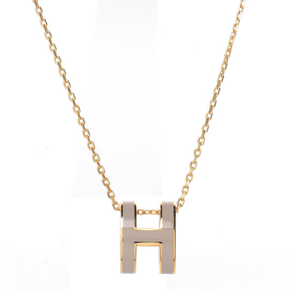 Hermes Lacquered Gold Pop H Pendant Necklace Marron Glace 4 of 8