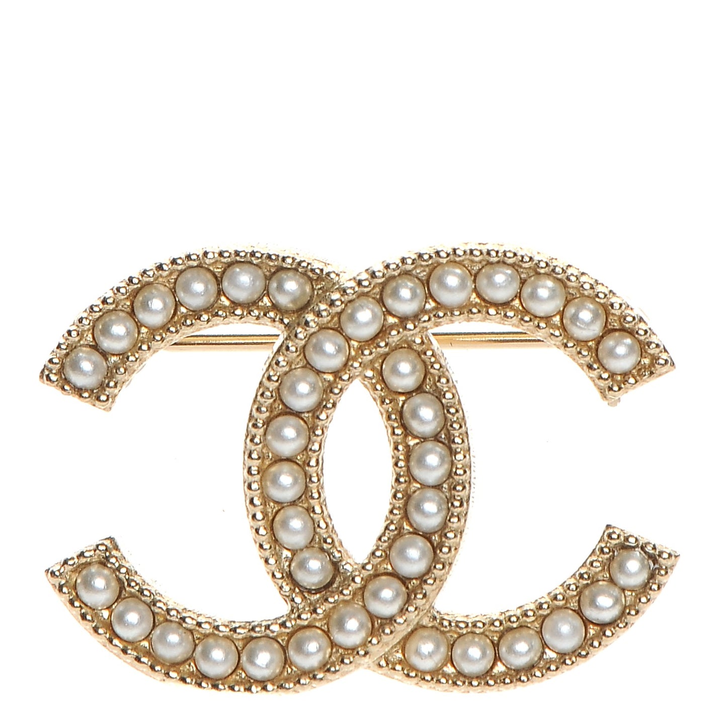 Pearl CC Mini Brooch Gold