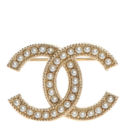 Chanel Pearl CC Mini Brooch Gold 1 of 5
