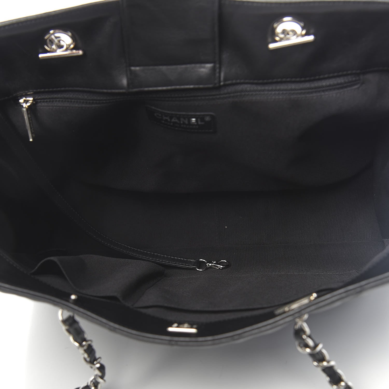 Chanel Calfskin Quilted Large CC Shopping Tote Black 5 of 10