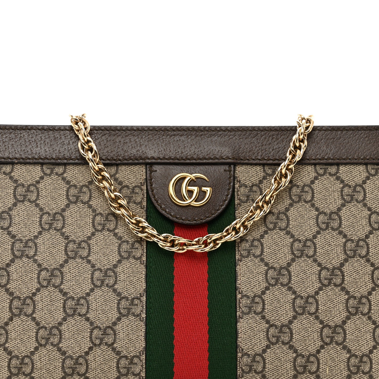 Gucci GG Supreme Monogram Web Small Ophidia Chain Shoulder Bag Brown 5 of 14
