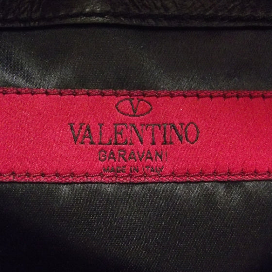 Leather Rosette Tote Black