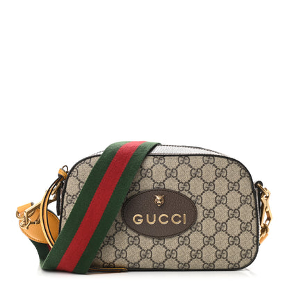 Gucci GG Supreme Monogram Web Neo Vintage Shoulder Bag Beige New Acero Crop 1 of 10