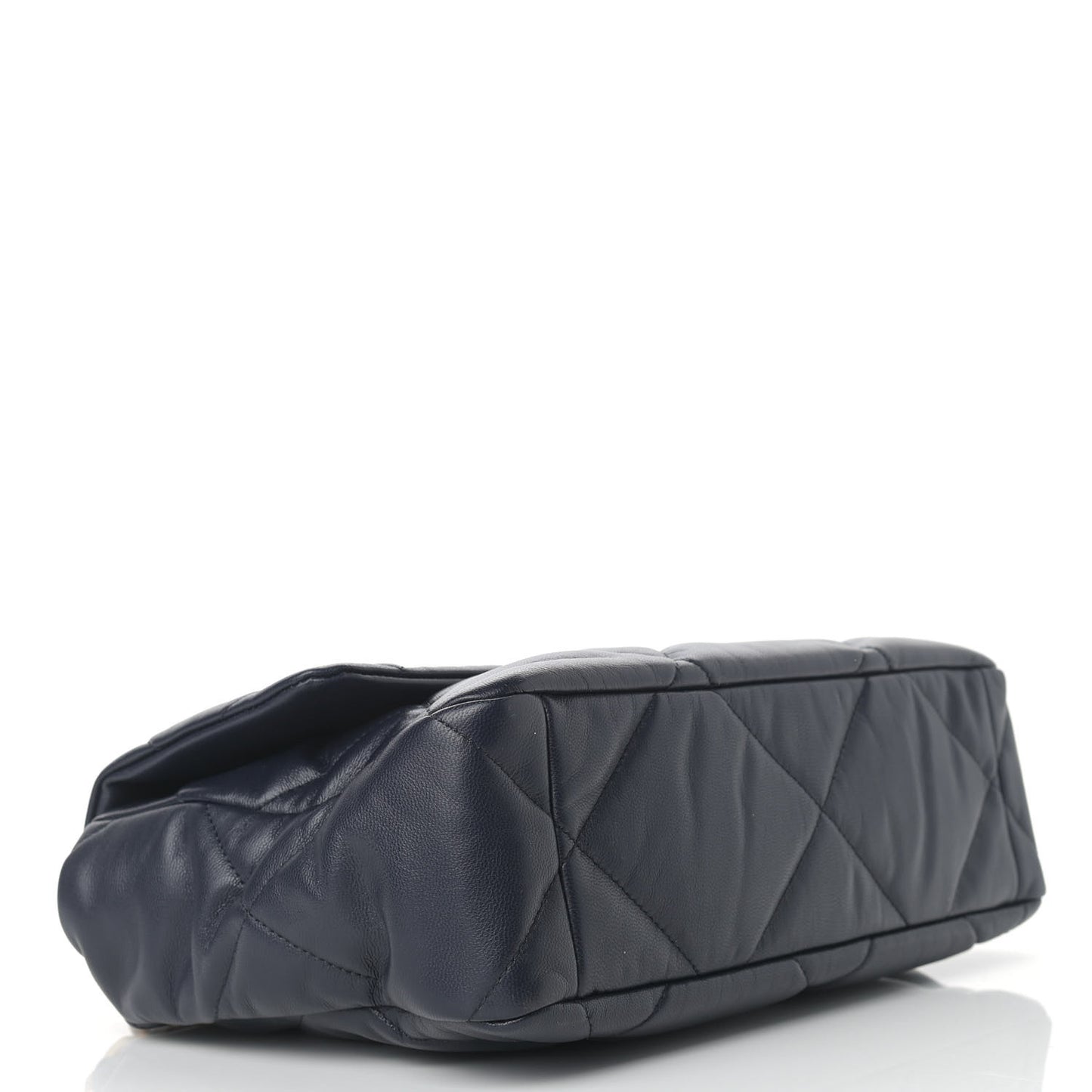 Goatskin Quilted Large Chanel 19 Flap Navy Blue