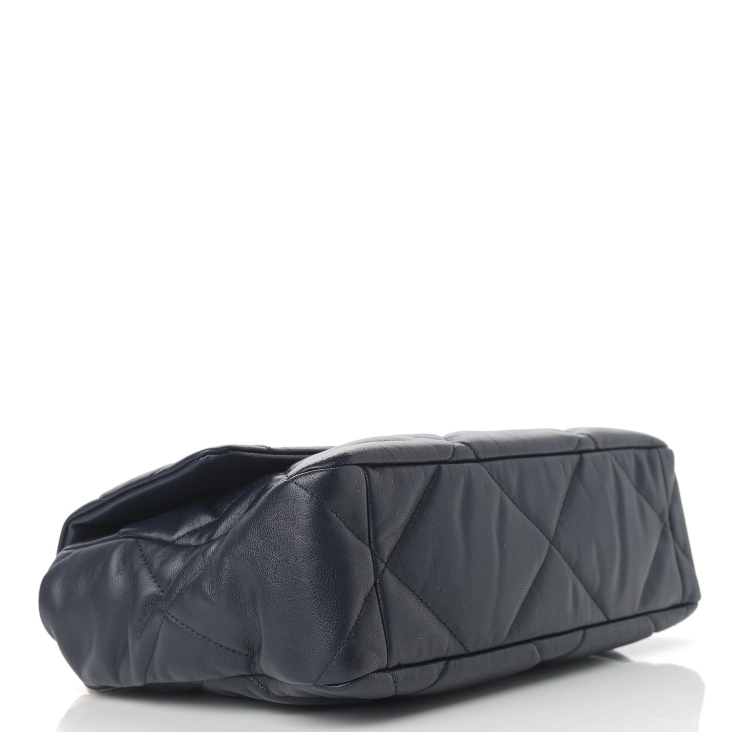 Chanel Goatskin Quilted Large Chanel 19 Flap Navy Blue 4 of 10