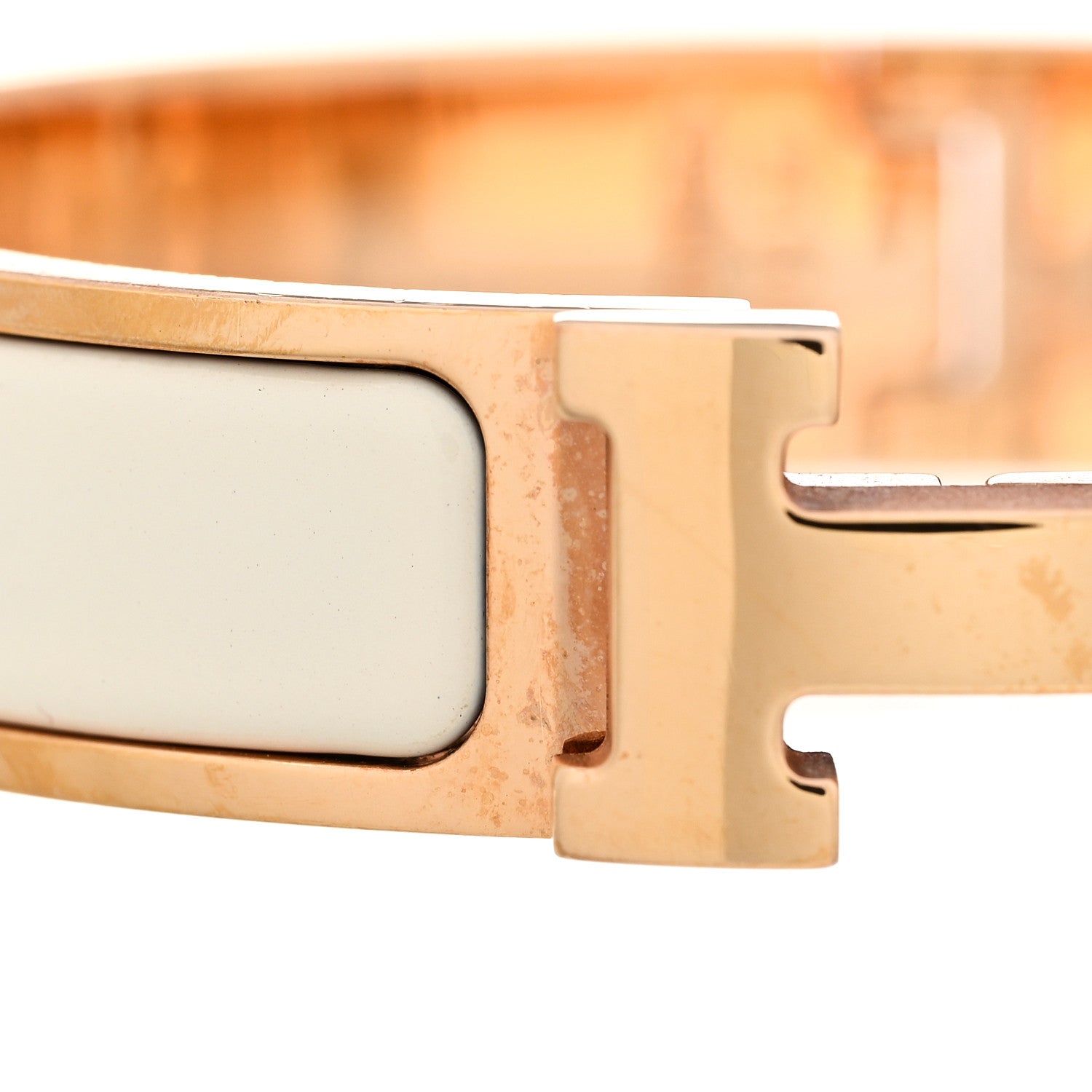 Hermes Enamel Narrow Clic Clac H Bracelet GM White 6 of 7
