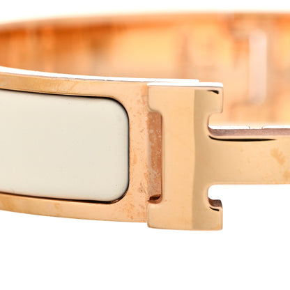 Hermes Enamel Narrow Clic Clac H Bracelet GM White 6 of 7