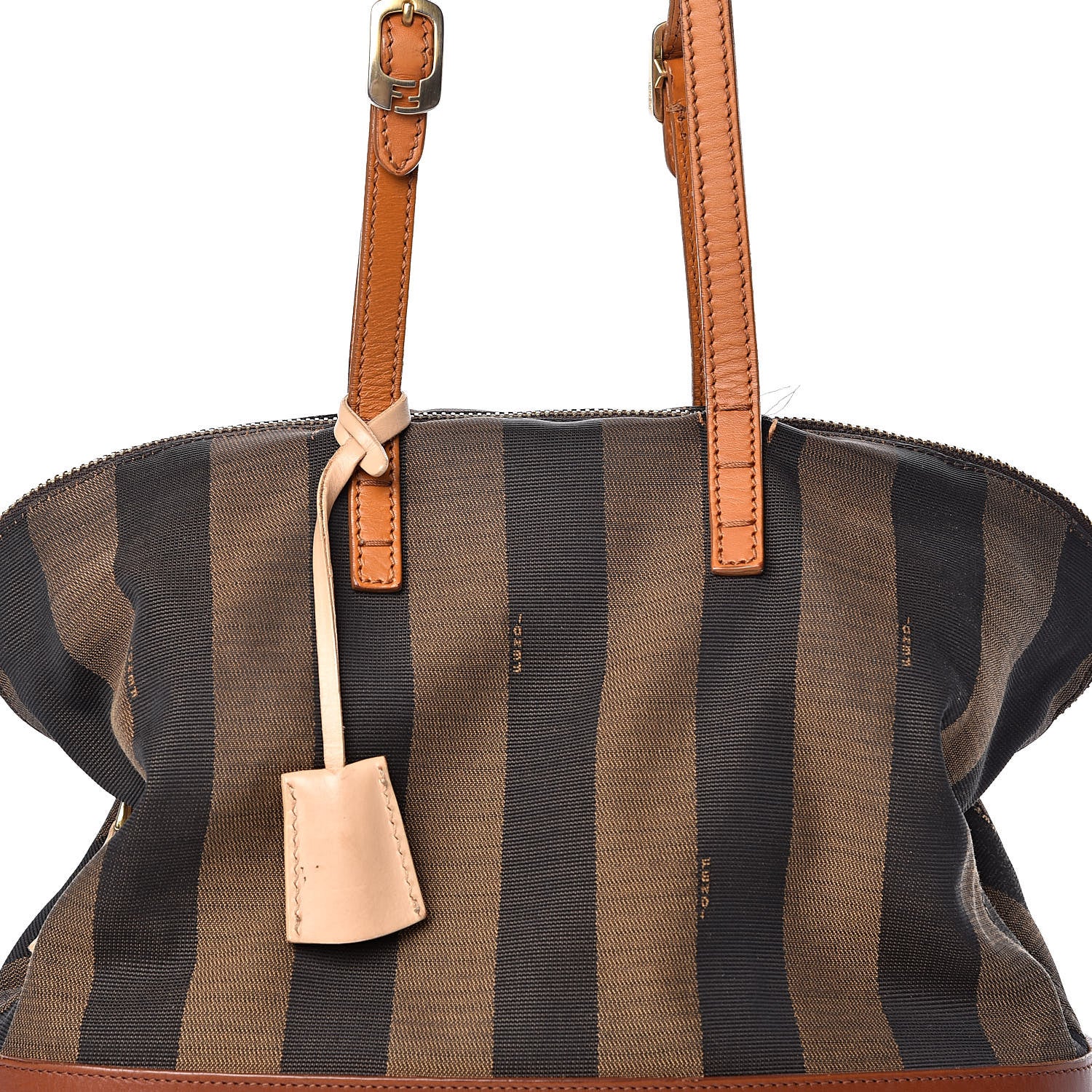 Fendi Pequin Cuoio Vegetale 2Bag Tobacco Cuoio Miele Vacchetta 16 of 17