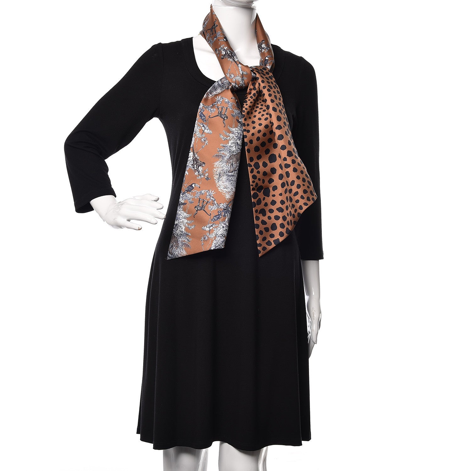 Hermes Silk Equateur Maxi Twilly Tabac Gris Bleuete 2 of 4