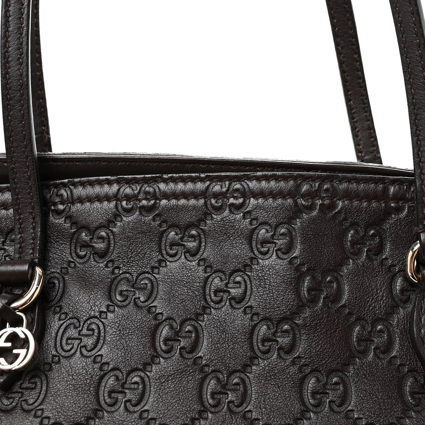 Guccissima Medium Bree Zippered Tote Chocolate