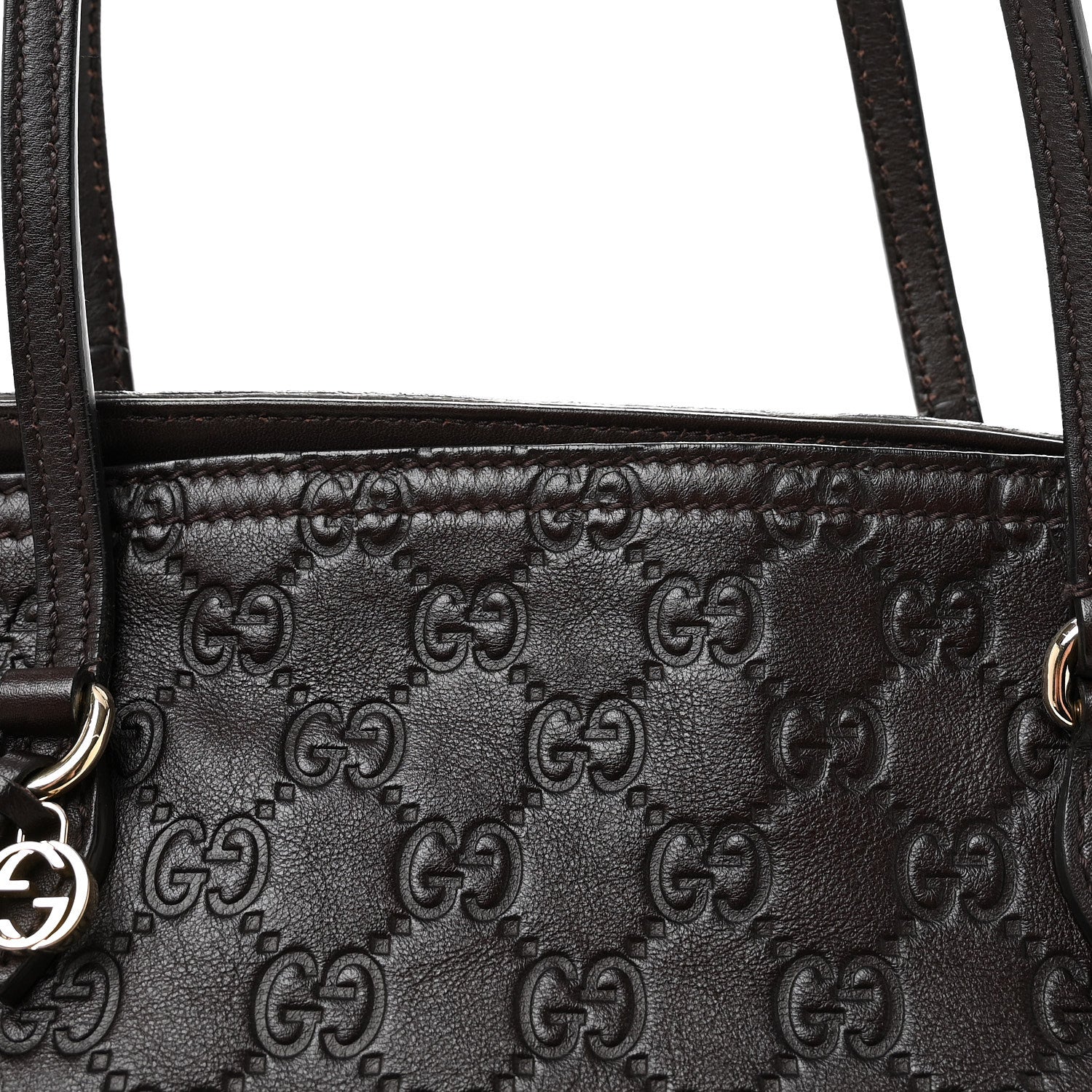 Gucci Guccissima Medium Bree Zippered Tote Chocolate 8 of 10
