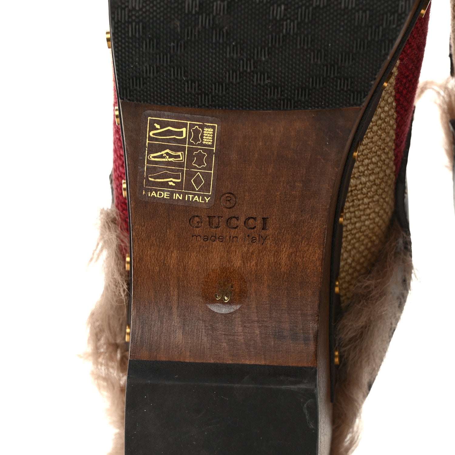 Gucci Canvas 100 Centennial Music Horsebit Amstel Slingback Clogs 36 Multicolor 6 of 8