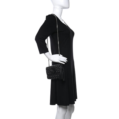 Gucci Calfskin Small Studded Miss Bamboo Shoulder Bag Black 3 of 12