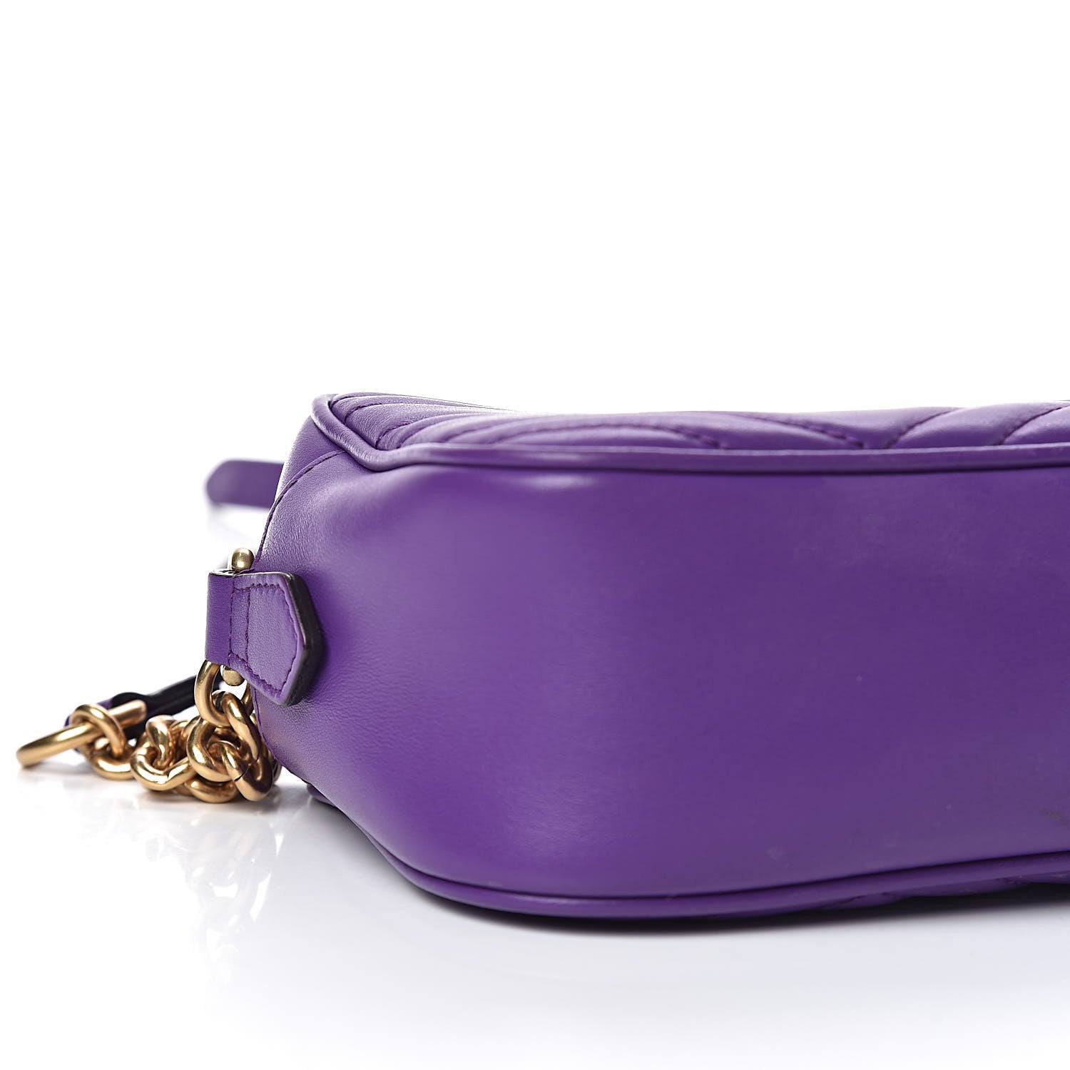 Gucci Calfskin Matelasse Small GG Marmont Chain Shoulder Bag Shine Purple 8 of 14