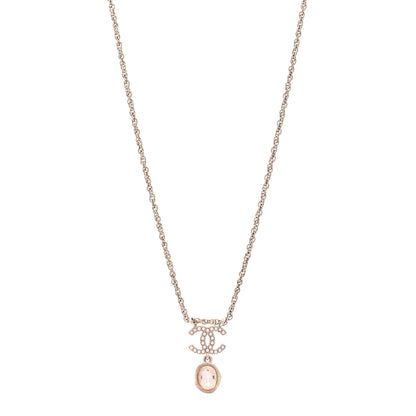 Chanel Crystal Pearl CC Necklace Pearly White Gold 1 of 7