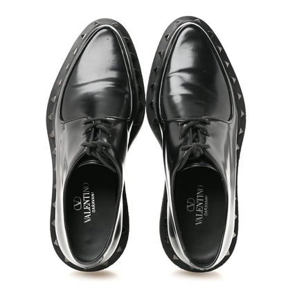 Valentino Garavani Calfskin Rockstud Womens M-Way Derby Loafers 39.5 Black 2 of 10