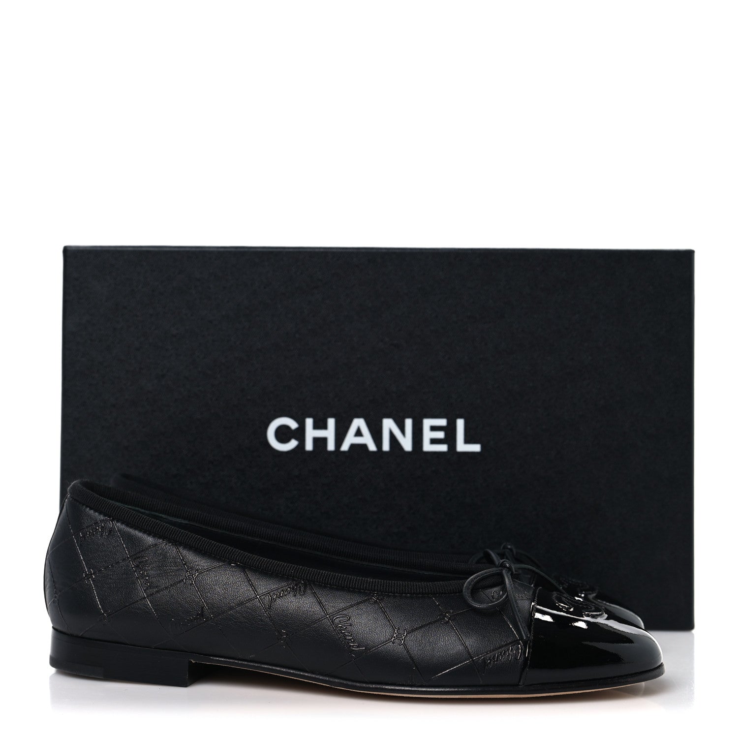 CHANEL フラットパンプス36c CHANEL パンプス 36C G02819 ブラック ホワイト ツイード レザー