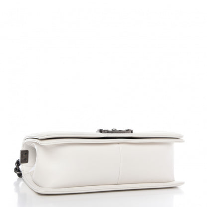 Chanel Calfskin Double Stitch Medium Boy Flap White 4 of 10