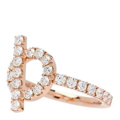 Hermes 18K Rose Gold Diamond Finesse Ring 52 6 3 of 7