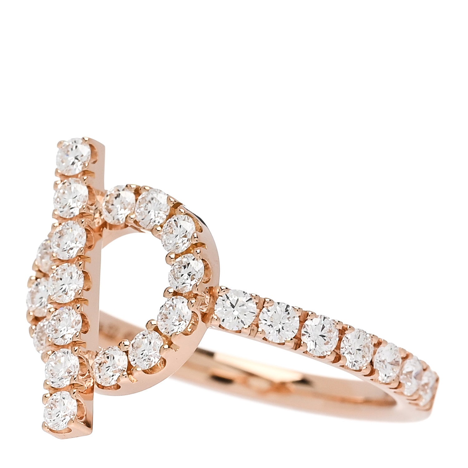 Hermes 18K Rose Gold Diamond Finesse Ring 52 6 3 of 6