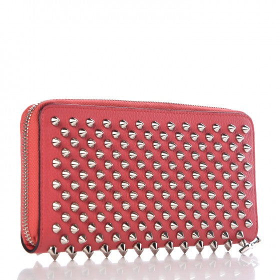 Calfskin Empire Panettone Spiked Zip Around Wallet Begonia