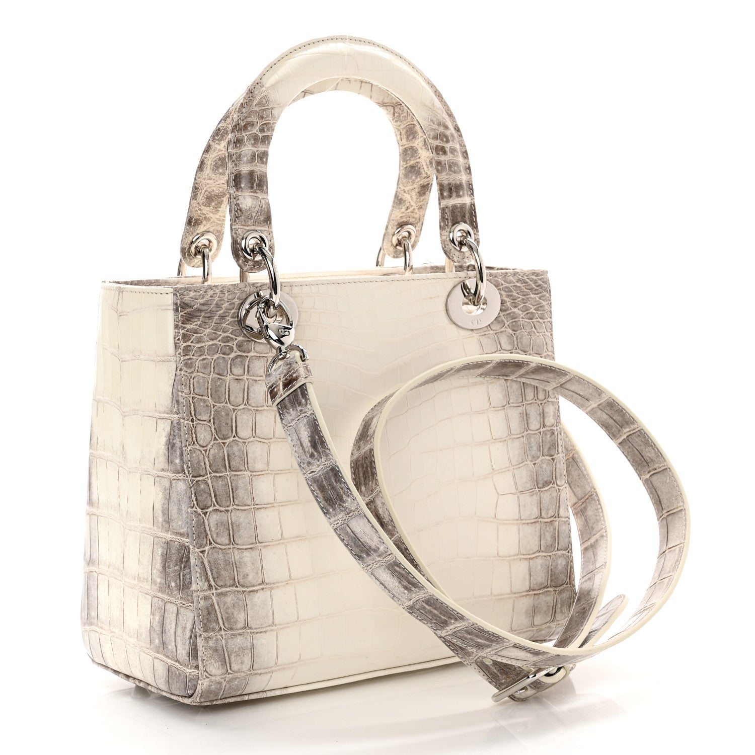 Christian Dior Niloticus Crocodile Himalaya Crystal Medium Lady Dior White 3 of 11