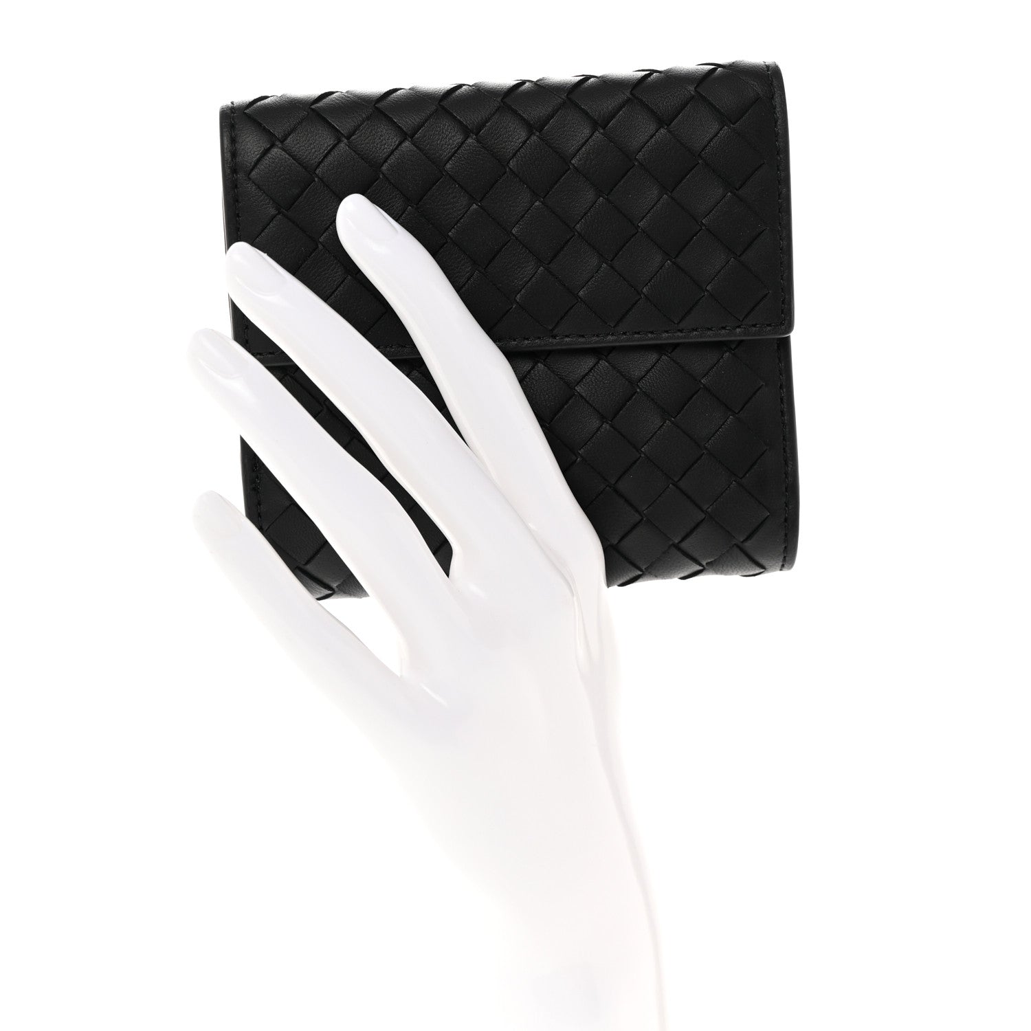 Bottega Veneta Nappa Intrecciato Trifold Wallet Black 2 of 10