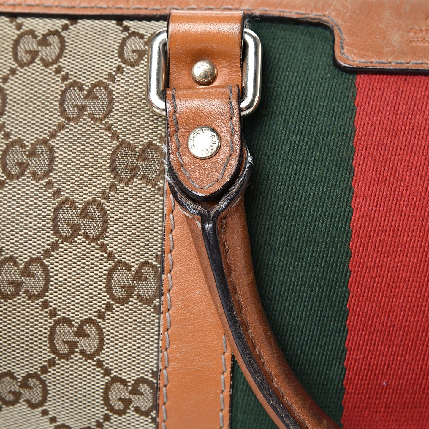 Monogram Vintage Web Medium Boston Tobacco