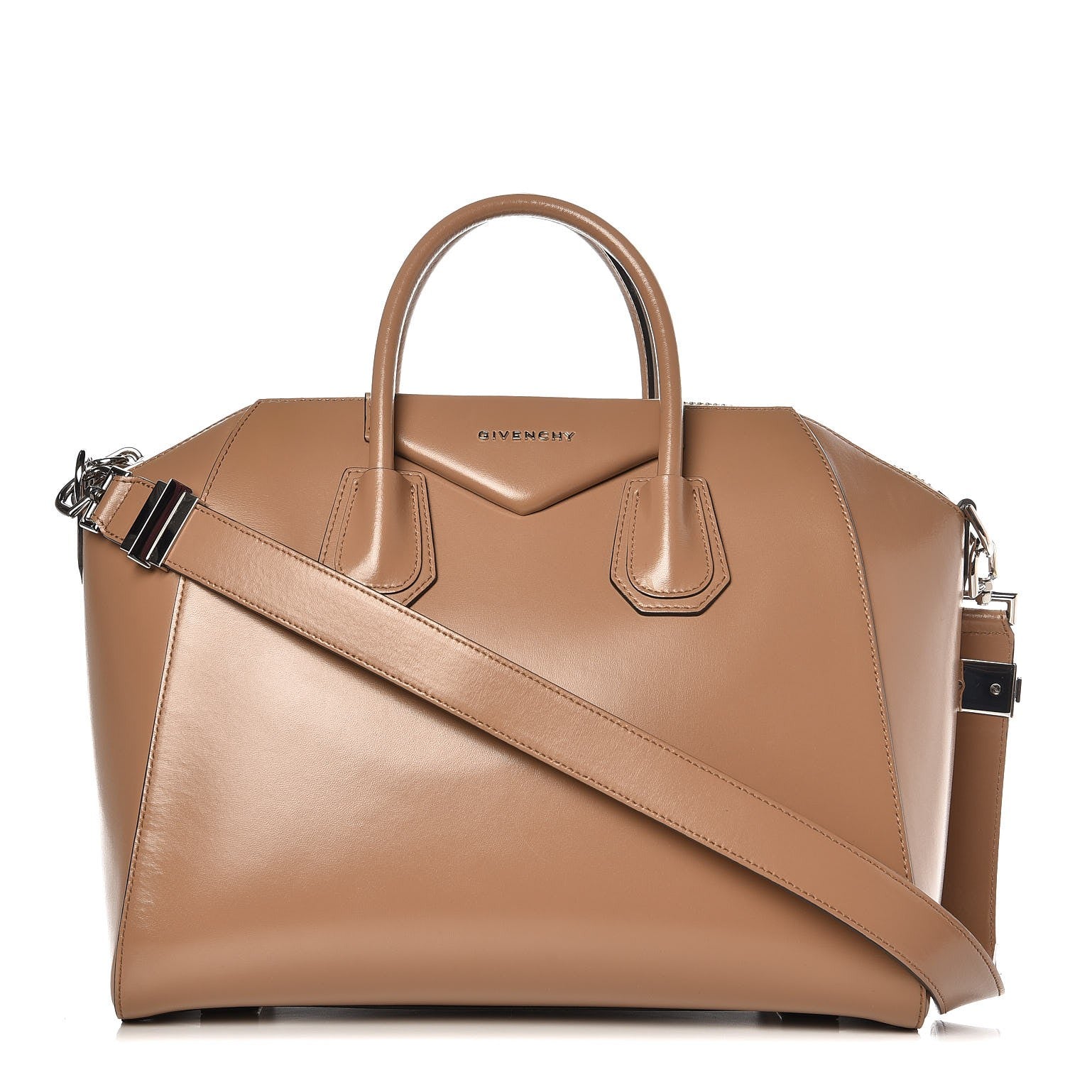 Givenchy Shiny Lord Calfskin Medium Antigona Dark Beige 1 of 10