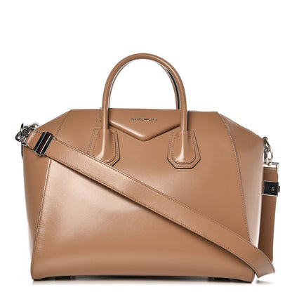 Givenchy Shiny Lord Calfskin Medium Antigona Dark Beige 1 of 10