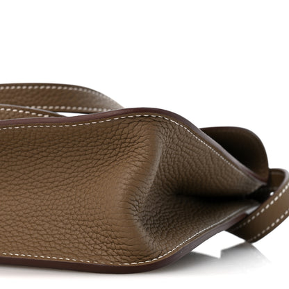 Hermes Taurillon Clemence Halzan 25 Etoupe 10 of 12