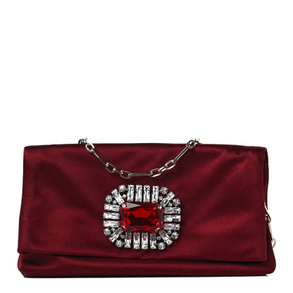 Jimmy Choo Satin Crystal Titania Clutch Red 1 of 7