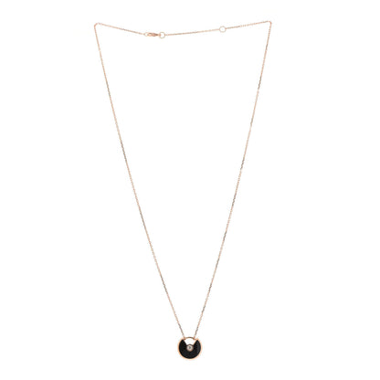 Cartier 18K Pink Gold Diamond Black Onyx XS Amulette de Cartier Pendant Necklace 3 of 5
