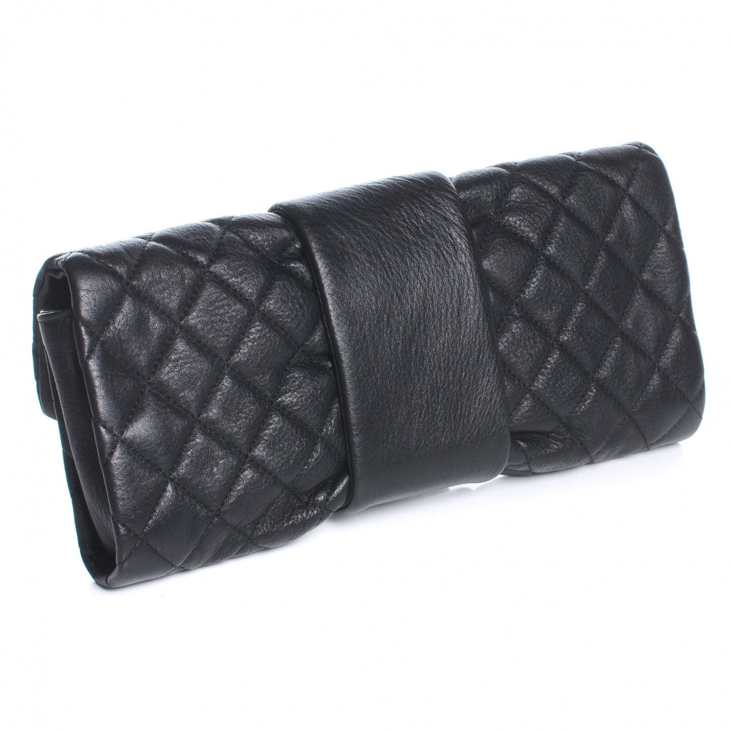 Leather Mademoiselle Clutch Black