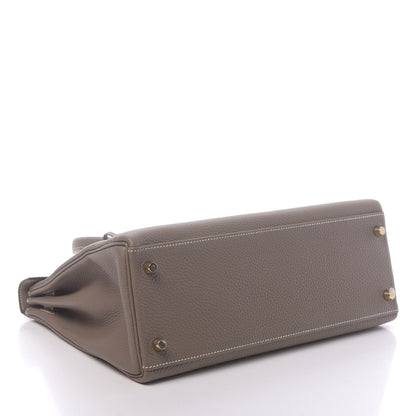 Hermes Togo Kelly Retourne 32 Etoupe 4 of 12