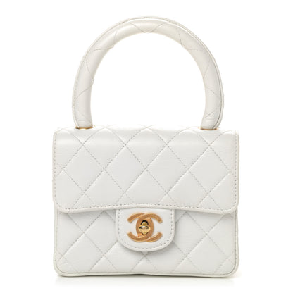 Chanel Lambskin Quilted Mini Top Handle Square Flap White 1 of 7