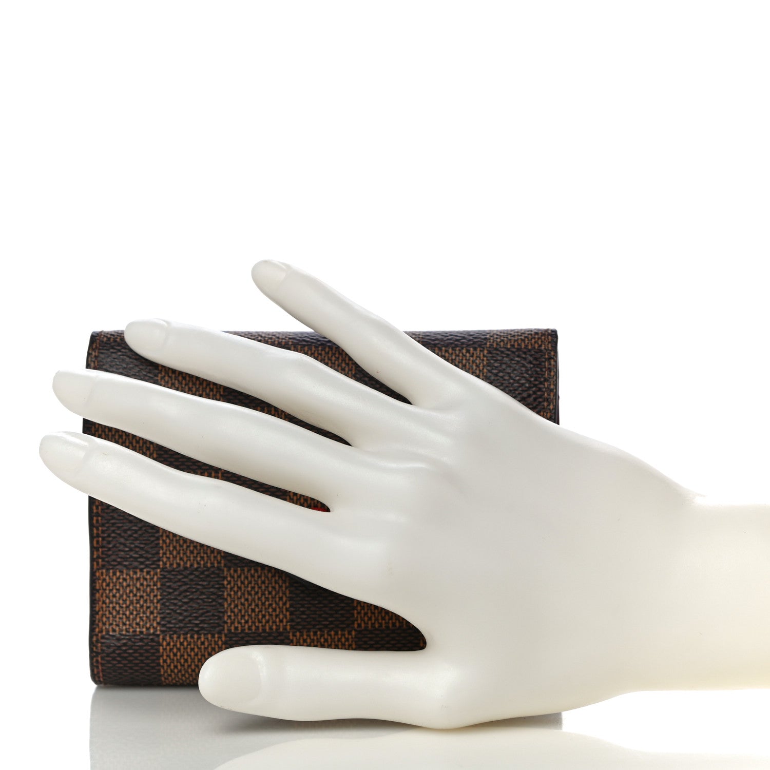 Louis Vuitton Damier Ebene Victorine Wallet Red 2 of 10