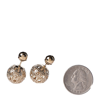 Christian Dior Cannage Mise En Dior Tribal Earrings Gold 2 of 4