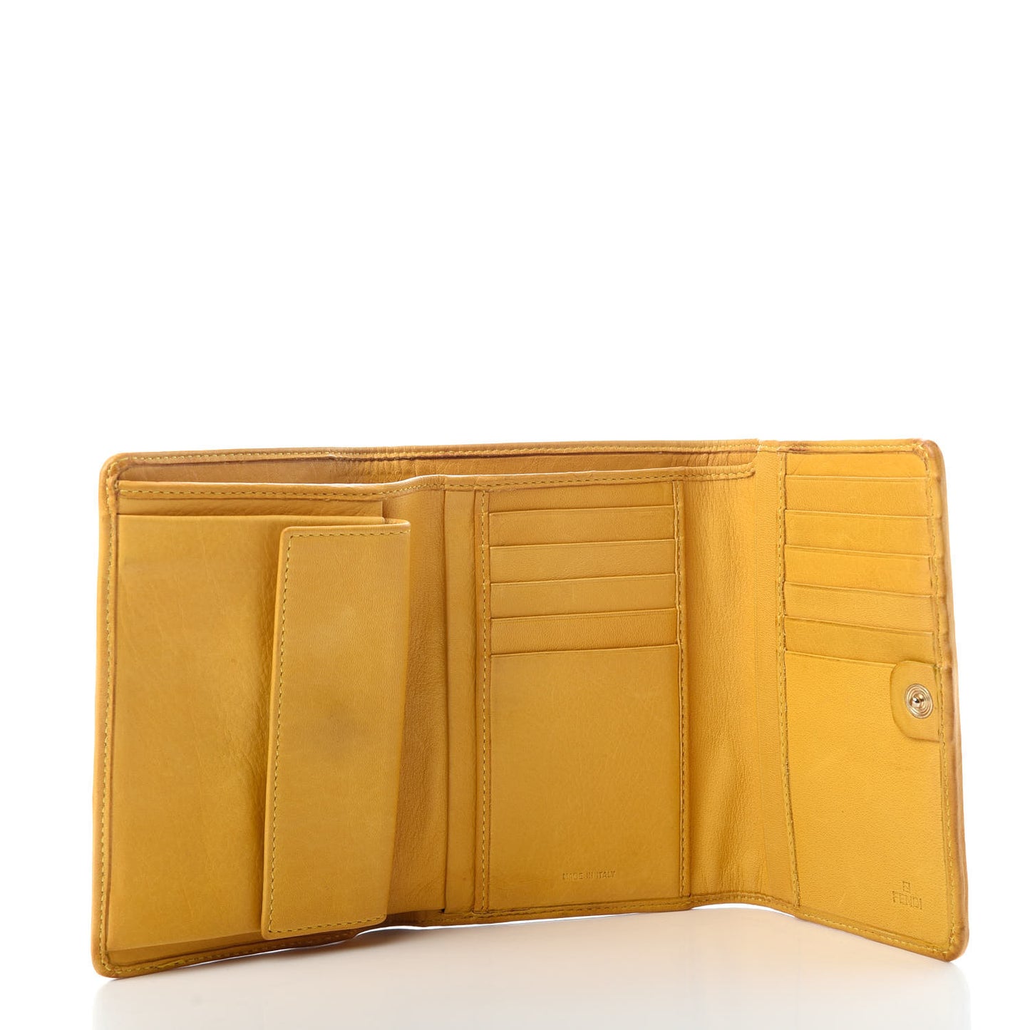 Canvas Vitello FF Tri-Fold Wallet Yellow