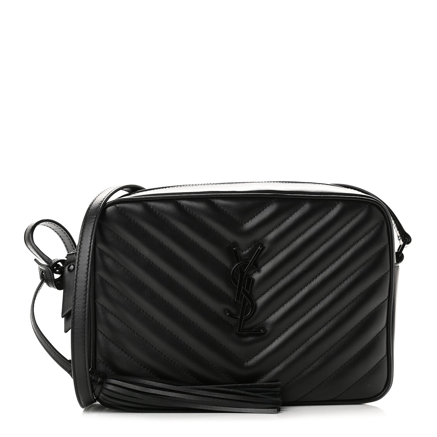 Calfskin Matelasse Monogram Lou Camera Bag Black
