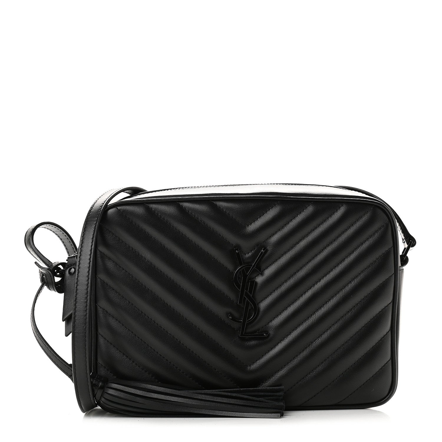 Saint Laurent Calfskin Matelasse Monogram Lou Camera Bag Black 1 of 8